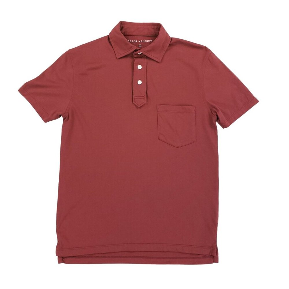 Peter Manning Pocket Polo Shirt Mens Size 1 Red Short Sleeve